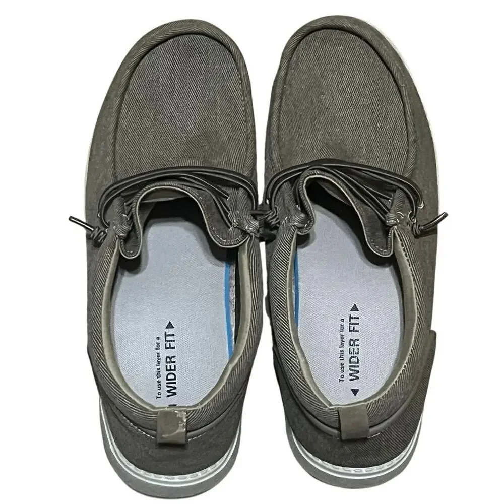 Itazero Mens Knit Slip On Loafer Sneakers Khaki Size 13 Wide Boat Shoes A21M112